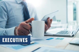 Homepage Executives image with text